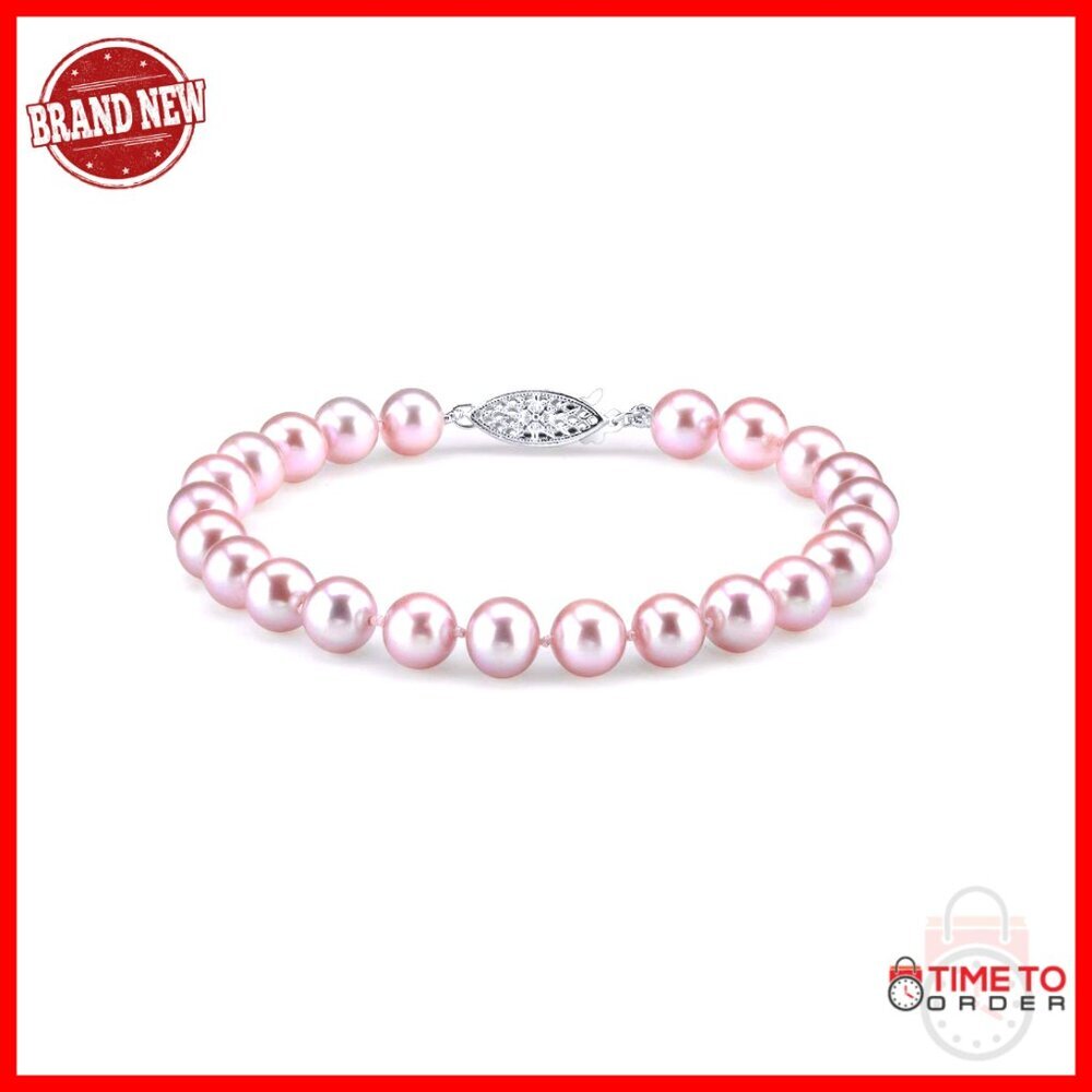 14K Gold Freshwater Pearl Bracelet 7.5 Inches AAA Quality
